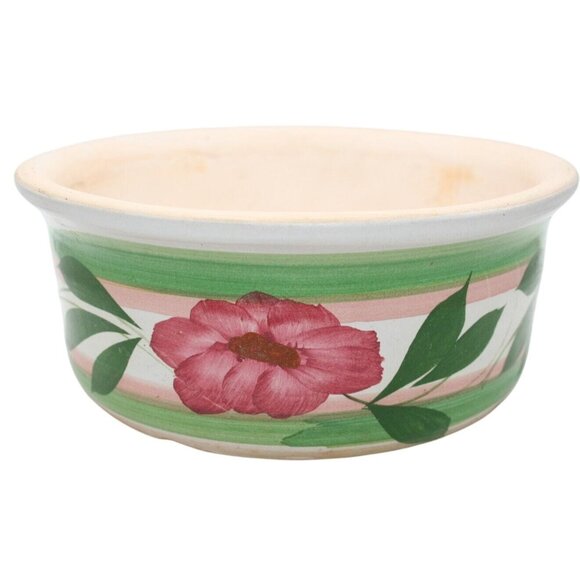 VTG Lees Pottery Bonsai Planter Floral Hibiscus 7" Hand-Painted Ceramic USA-Made - Picture 1 of 7